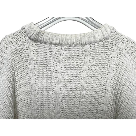 90s Vintage Jacobson's Ivory Knitted Grandpa Cardigan - Picture 6 of 8